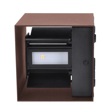 Brilagi - CUBE LED Outdoor Wall Light 6W/230V, Brown, IP54