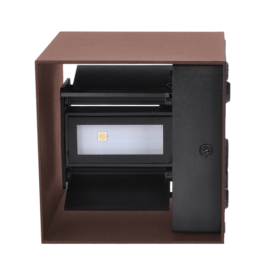 Brilagi - CUBE LED Outdoor Wall Light 6W/230V, Brown, IP54