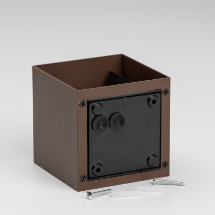 BRILAGI - CUBE LED Outdoor Wall Light 6W/230V, Brown, IP54