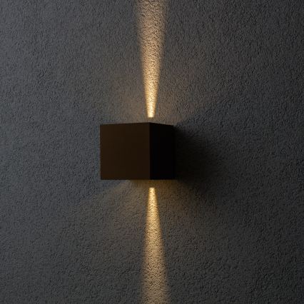 BRILAGI - CUBE LED Outdoor Wall Light 6W/230V, Brown, IP54