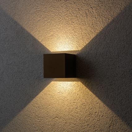 BRILAGI - CUBE LED Outdoor Wall Light 6W/230V, Brown, IP54
