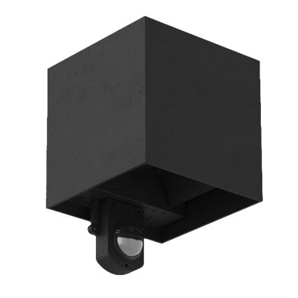 Brilagi - CUBE LED Outdoor Wall Light with Sensor, 6W/230V, Black, IP65
