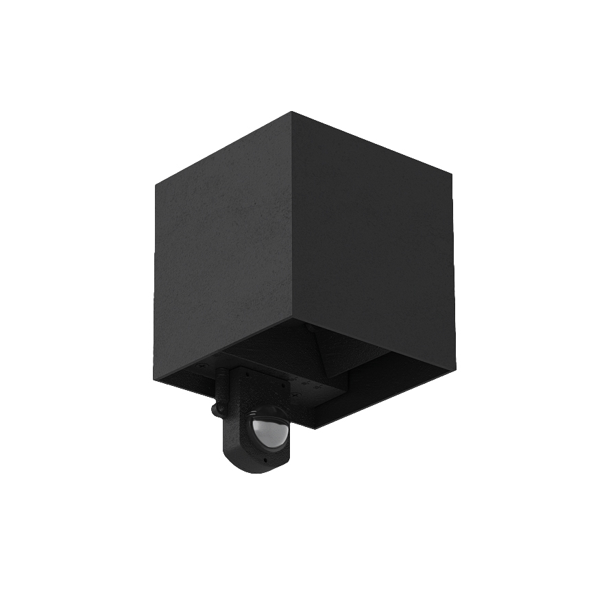 Brilagi - CUBE LED Outdoor Wall Light with Sensor, 6W/230V, Black, IP65
