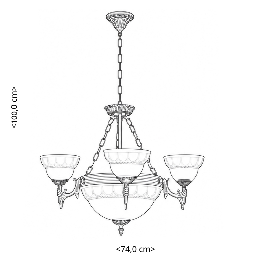BRILAGI - DAHLIA Chain-Hung Chandelier, 6×E27/40W/230V, Ø 74 cm, Brass