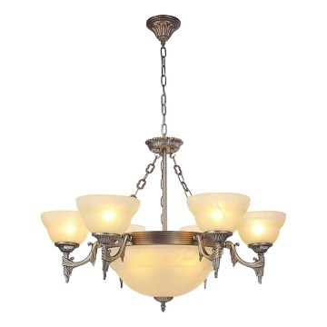 Brilagi - DAHLIA Chain-Hung Chandelier 9xE27/40W/230V Ø74 cm, Brass