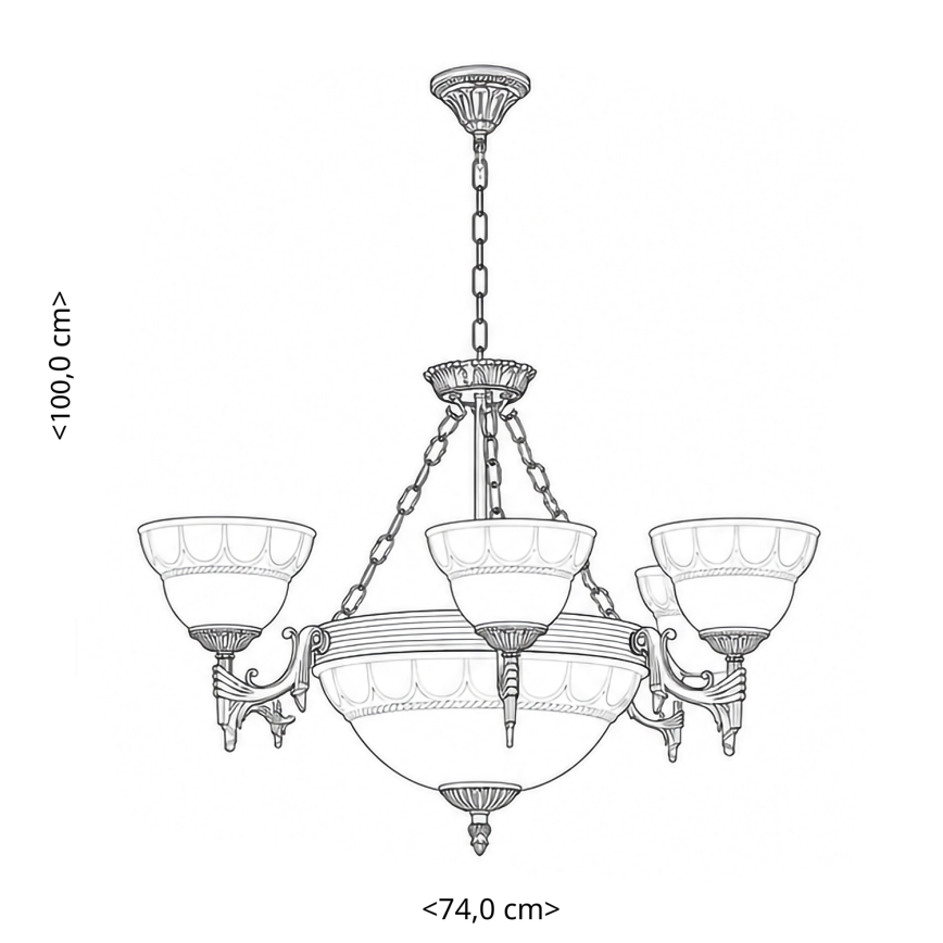 BRILAGI - DAHLIA Chain-Hung Chandelier 9xE27/40W/230V Ø74 cm, Brass