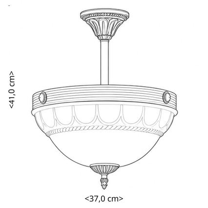 BRILAGI - DAHLIA Rod Chandelier 3×E27/40W/230V Ø 37 cm Brass