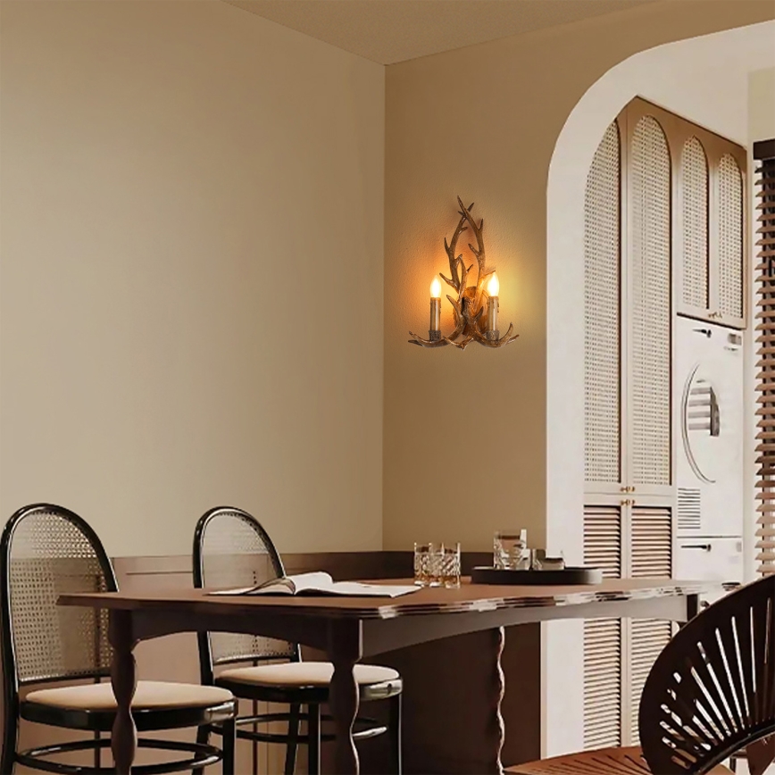 Brilagi - DEER Antler Wall Light 2xE14/10W/230V