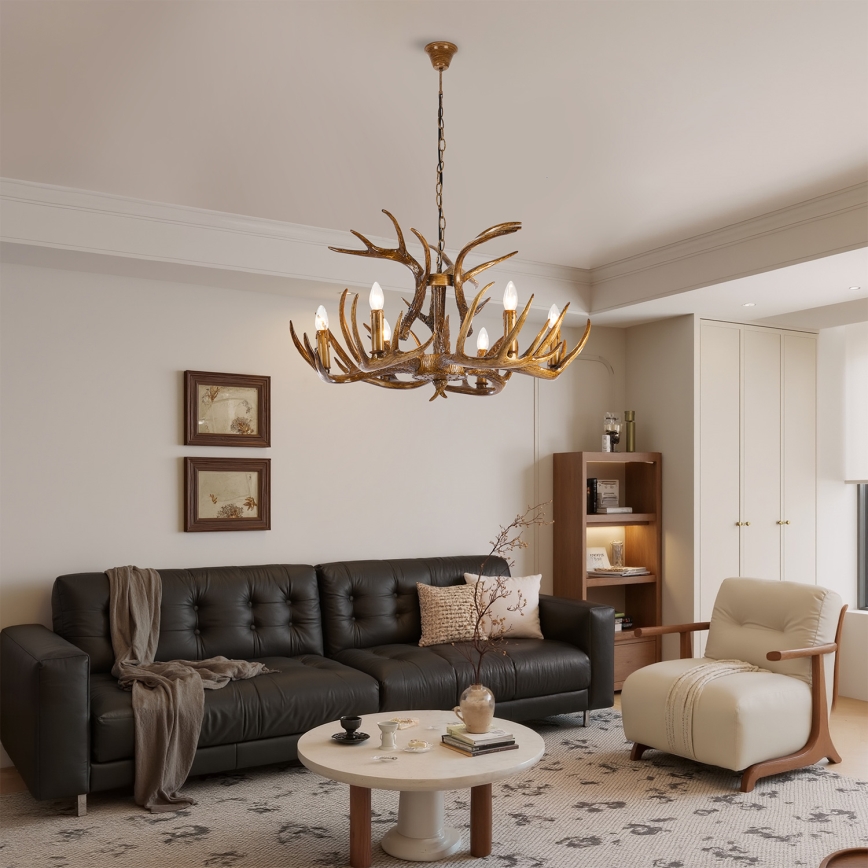 Brilagi - DEER Chain Chandelier 6xE14/10W/230V Ø 80 cm antlers