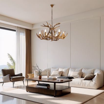Brilagi - DEER Chain Chandelier 6xE14/10W/230V Ø 80 cm antlers