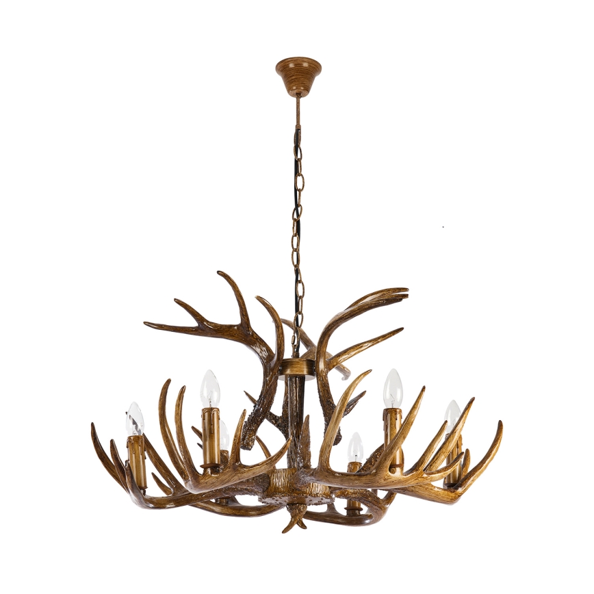 Brilagi - DEER Chain Chandelier 6xE14/10W/230V Ø 80 cm antlers