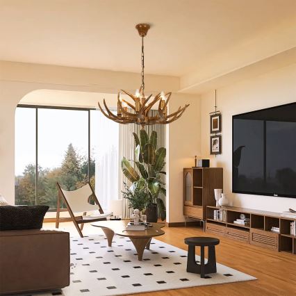 Brilagi - DEER Chain-Hung Chandelier 6xE14/10W/230V Ø 70 cm, Antler-style