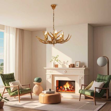 Brilagi - DEER Chain-Hung Chandelier 6xE14/10W/230V Ø 70 cm, Antler-style