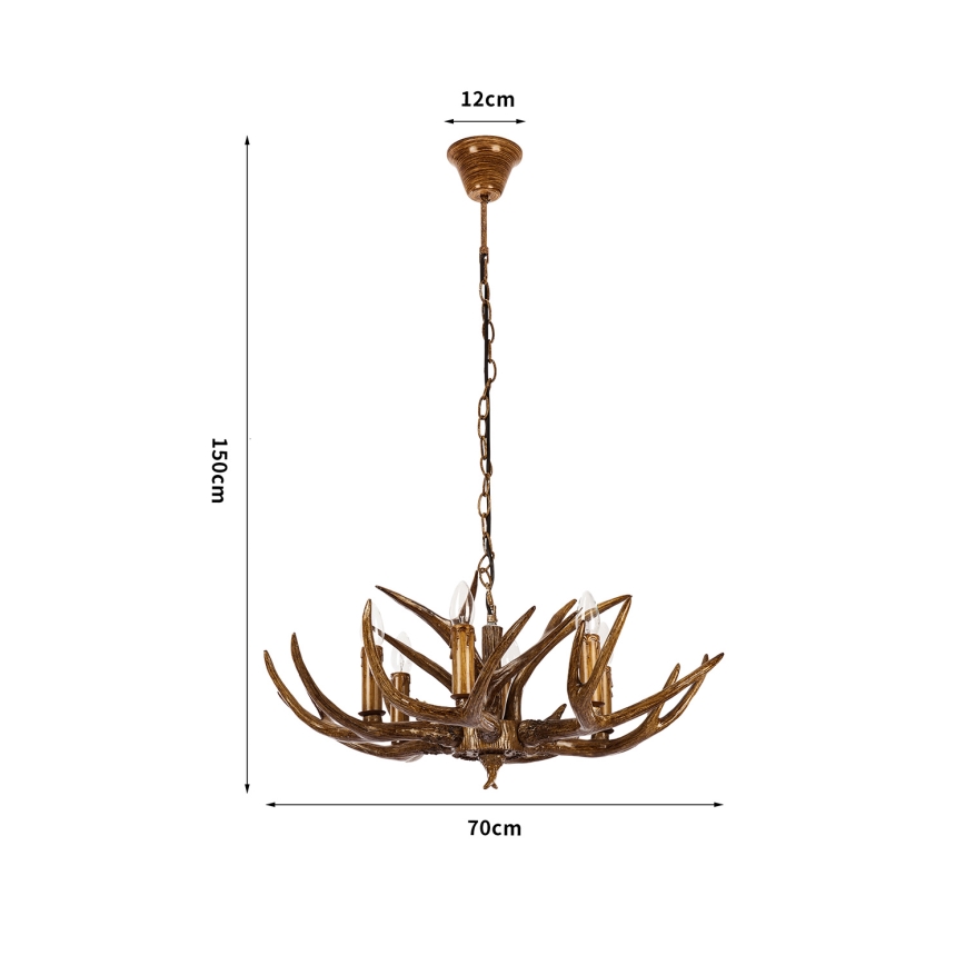 Brilagi - DEER Chain-Hung Chandelier 6xE14/10W/230V Ø 70 cm, Antler-style