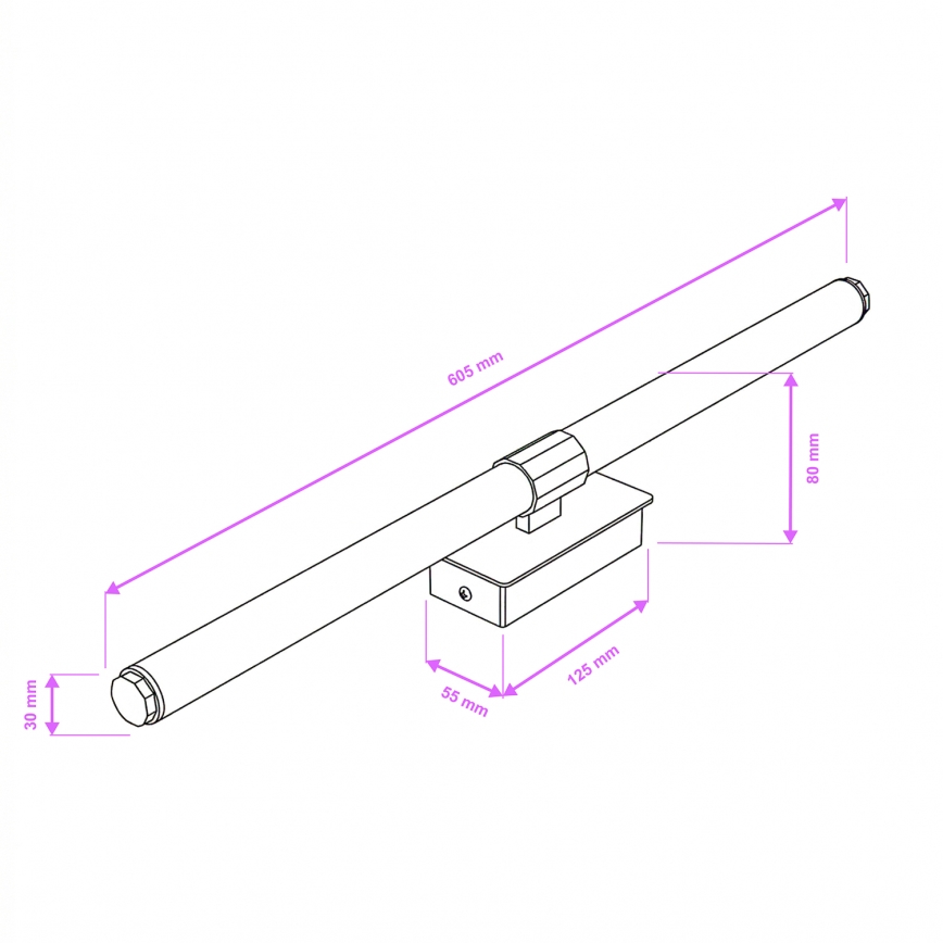 Brilagi - DIANA LED Bathroom Mirror Light LED/10W/230V 60 cm IP44 black
