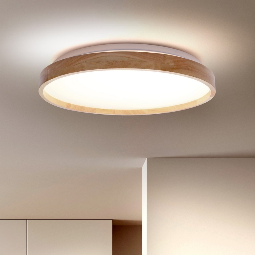 Brilagi - ALSON LED Dimmable Ceiling Light LED/48W/230V 3000-6500K Oak dia. 39.5 cm + remote control