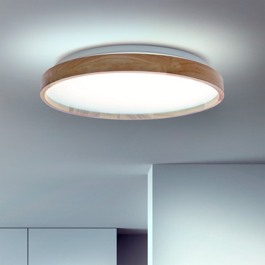 Brilagi - ALSON LED Dimmable Ceiling Light LED/48W/230V 3000-6500K Oak dia. 39.5 cm + remote control