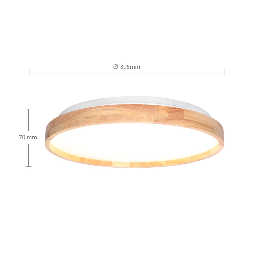 Brilagi - ALSON LED Dimmable Ceiling Light LED/48W/230V 3000-6500K Oak dia. 39.5 cm + remote control