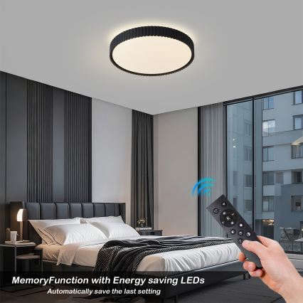 Brilagi - CORVO LED Dimmable Ceiling Fixture LED/54W/230V 3000-6000K Black Ø 40 cm + Remote Control