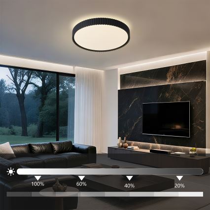 Brilagi - CORVO LED Dimmable Ceiling Fixture LED/54W/230V 3000-6000K Black Ø 40 cm + Remote Control
