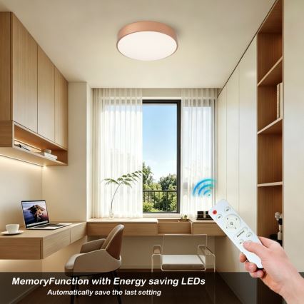 BRILAGI - POOL Dimmable LED Ceiling Light 36W/230V 3000-6000K Ø 30 cm Bronze + Remote Control
