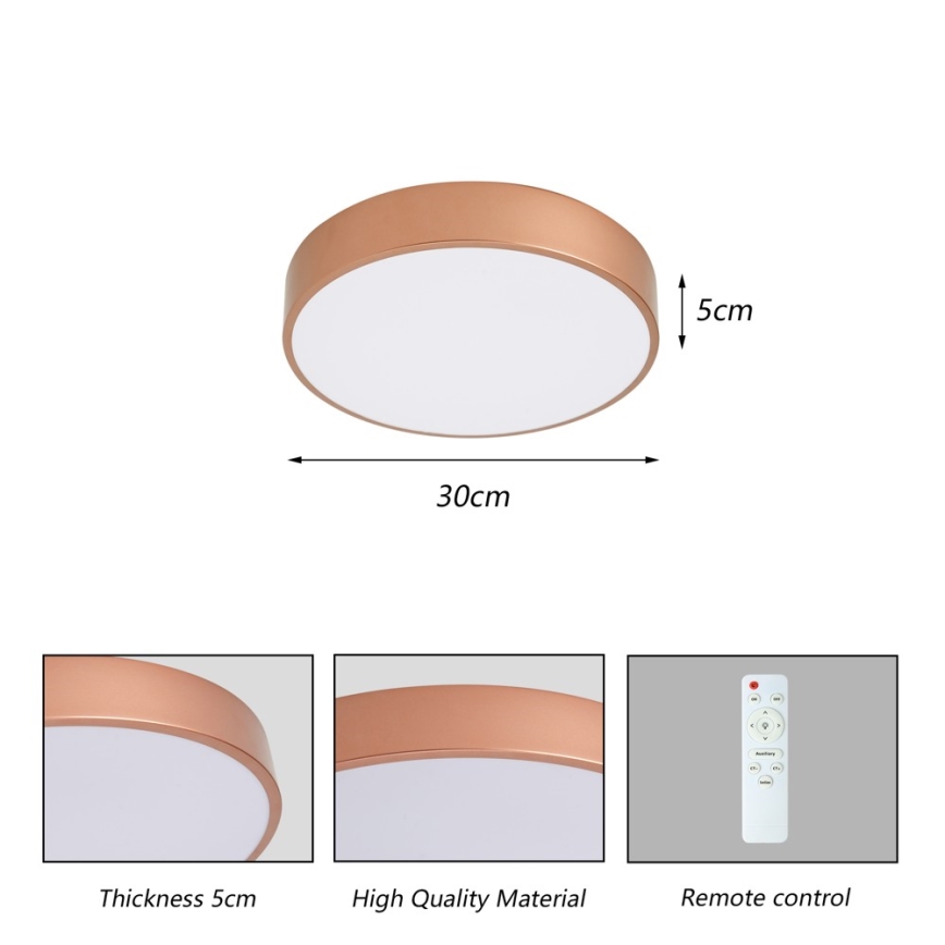 BRILAGI - POOL Dimmable LED Ceiling Light 36W/230V 3000-6000K Ø 30 cm Bronze + Remote Control