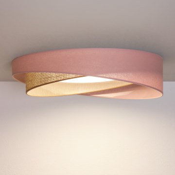 BRILAGI - Dimmable ceiling light VELVET TWIST LED/36W/230V 3000-6000K dia. 65 cm Wi-Fi Tuya Beacon pink/beige + remote control