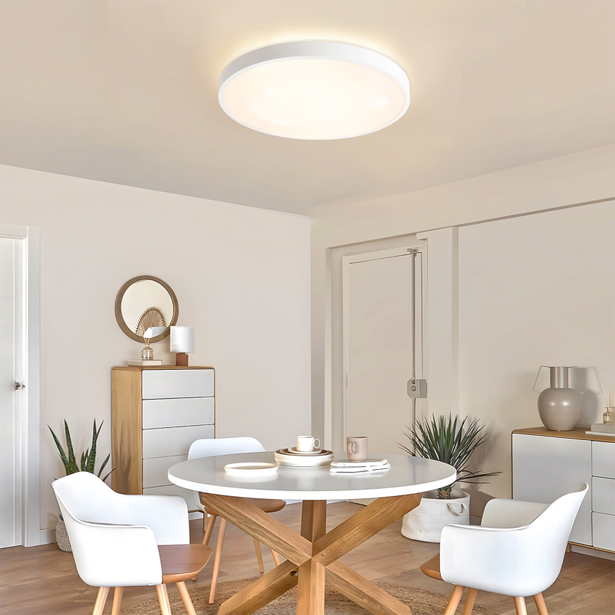 Brilagi - LED Dimmable ceiling light GLASS POOL DOUBLE LED/60W/230V 3000-6000K 50 cm white + remote control