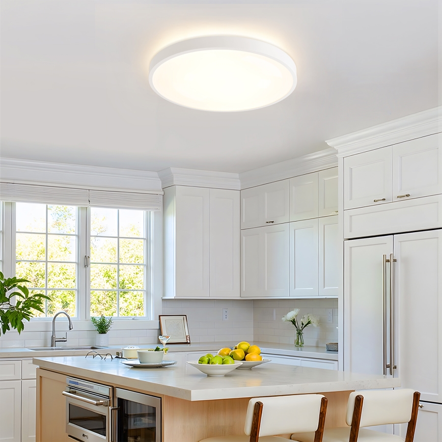 Brilagi - LED Dimmable ceiling light GLASS POOL DOUBLE LED/60W/230V 3000-6000K 50 cm white + remote control