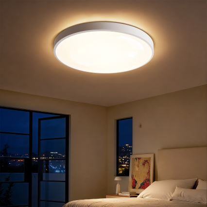 Brilagi - LED Dimmable ceiling light GLASS POOL DOUBLE LED/60W/230V 3000-6000K 50 cm white + remote control
