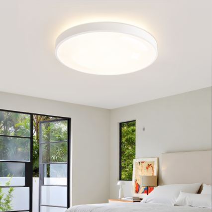 Brilagi - LED Dimmable ceiling light GLASS POOL DOUBLE LED/60W/230V 3000-6000K 50 cm white + remote control