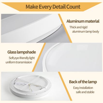 Brilagi - LED Dimmable ceiling light GLASS POOL DOUBLE LED/60W/230V 3000-6000K 50 cm white + remote control