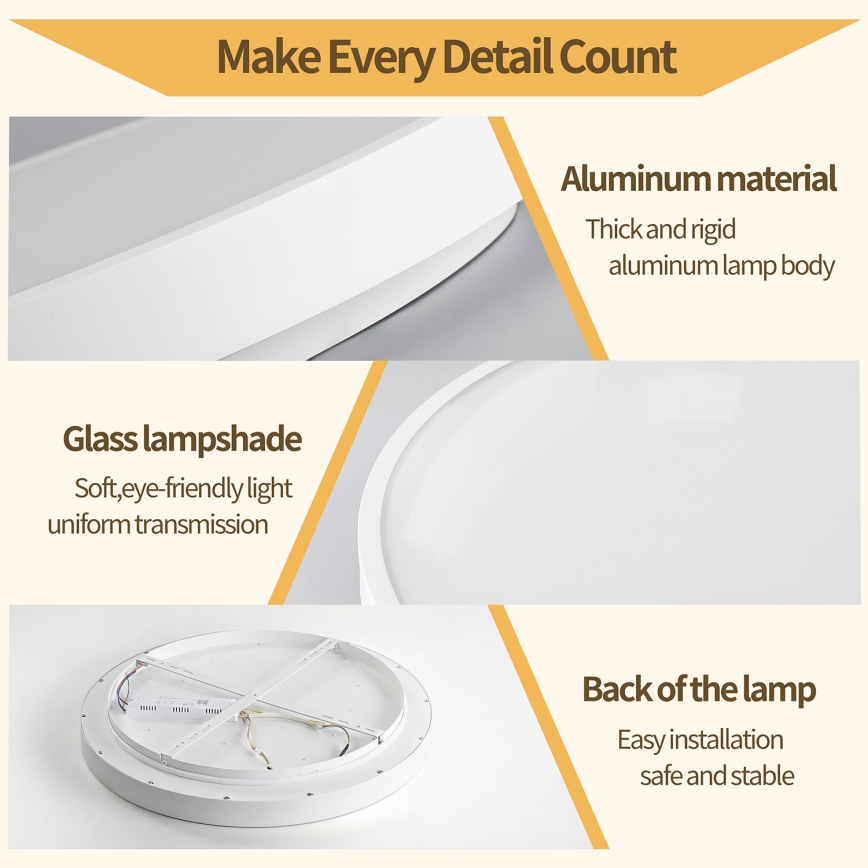 Brilagi - LED Dimmable ceiling light GLASS POOL DOUBLE LED/60W/230V 3000-6000K 50 cm white + remote control