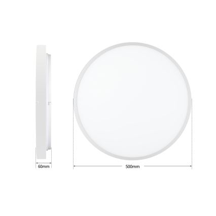 Brilagi - LED Dimmable ceiling light GLASS POOL DOUBLE LED/60W/230V 3000-6000K 50 cm white + remote control