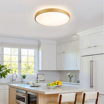 Brilagi - Dimmable LED Ceiling Light GLASS POOL DOUBLE LED/60W/230V 3000-6000K 50 cm Gold + Remote Control