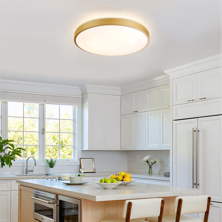 Brilagi - Dimmable LED Ceiling Light GLASS POOL DOUBLE LED/60W/230V 3000-6000K 50 cm Gold + Remote Control