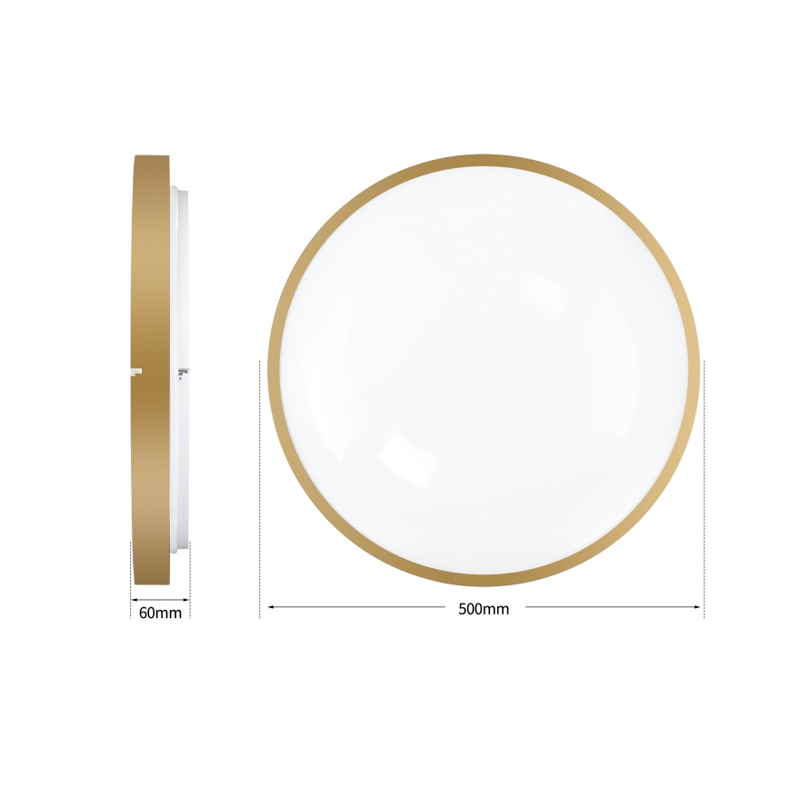 Brilagi - Dimmable LED Ceiling Light GLASS POOL DOUBLE LED/60W/230V 3000-6000K 50 cm Gold + Remote Control