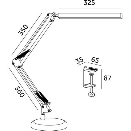 Brilagi - Dimmable LED 2-in-1 USB VARIO Desk Lamp LED/14W/5V 3000-6000K Black