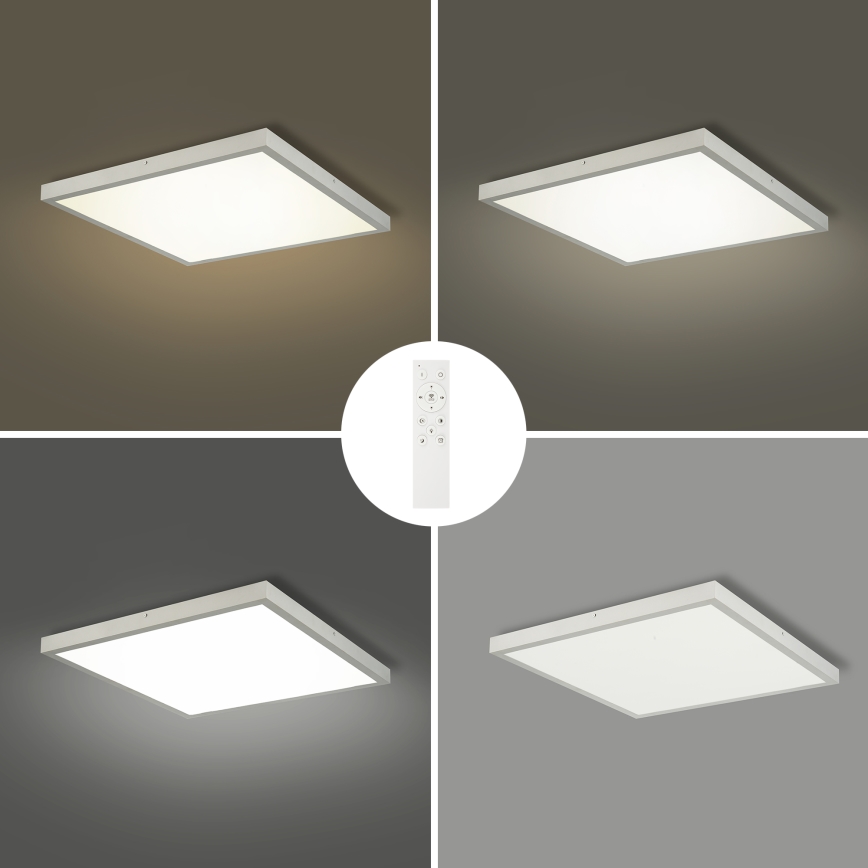 Brilagi - Dimmable Bathroom Ceiling Light FRAME SMART LED/50W/230V 60x60 cm 3000-6000K IP44 Silver + Remote Control