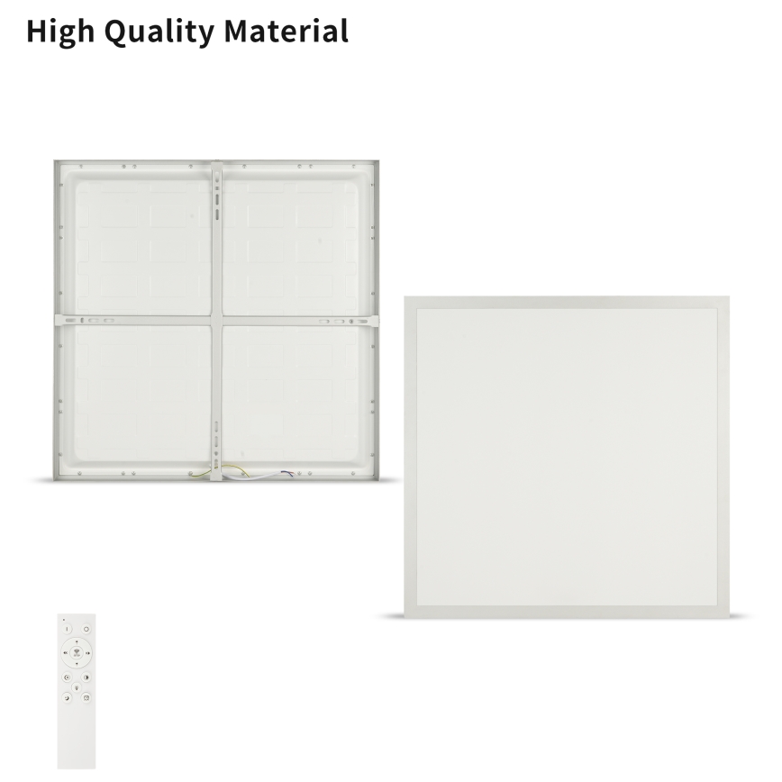 Brilagi - Dimmable Bathroom Ceiling Light FRAME SMART LED/50W/230V 60x60 cm 3000-6000K IP44 Silver + Remote Control