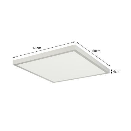 Brilagi - Dimmable Bathroom Ceiling Light FRAME SMART LED/50W/230V 60x60 cm 3000-6000K IP44 Silver + Remote Control