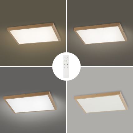 Brilagi - FRAME SMART Dimmable LED Bathroom Ceiling Light 50W/230V 60x60 cm 3000-6000K IP44 Beige + Remote Control