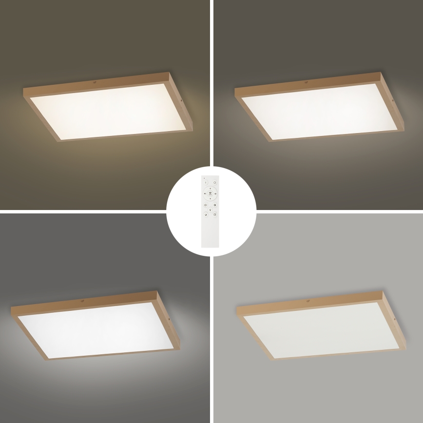 Brilagi - FRAME SMART Dimmable LED Bathroom Ceiling Light 50W/230V 60x60 cm 3000-6000K IP44 Beige + Remote Control