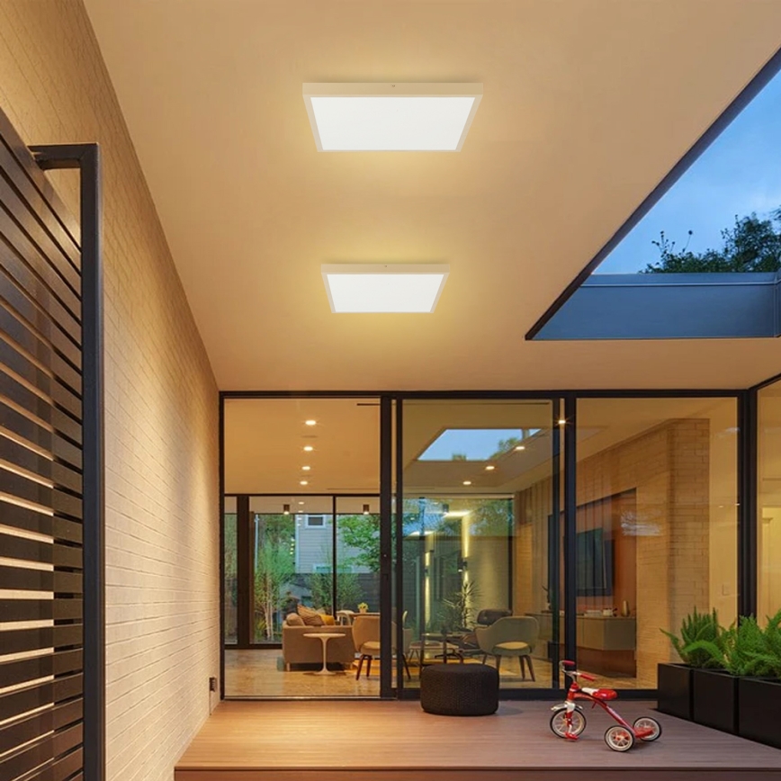 Brilagi - FRAME SMART Dimmable LED Bathroom Ceiling Light 50W/230V 60x60 cm 3000-6000K IP44 Beige + Remote Control