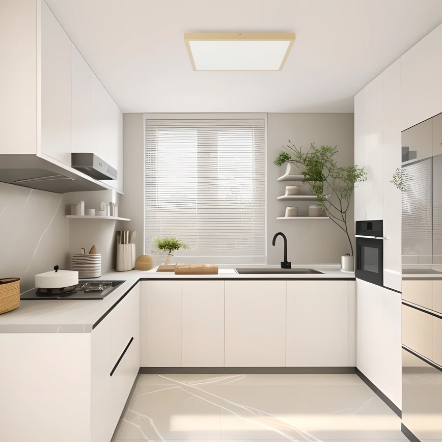 Brilagi - FRAME SMART Dimmable LED Bathroom Ceiling Light 50W/230V 60x60 cm 3000-6000K IP44 Beige + Remote Control