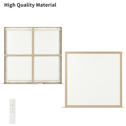 Brilagi - FRAME SMART Dimmable LED Bathroom Ceiling Light 50W/230V 60x60 cm 3000-6000K IP44 Beige + Remote Control