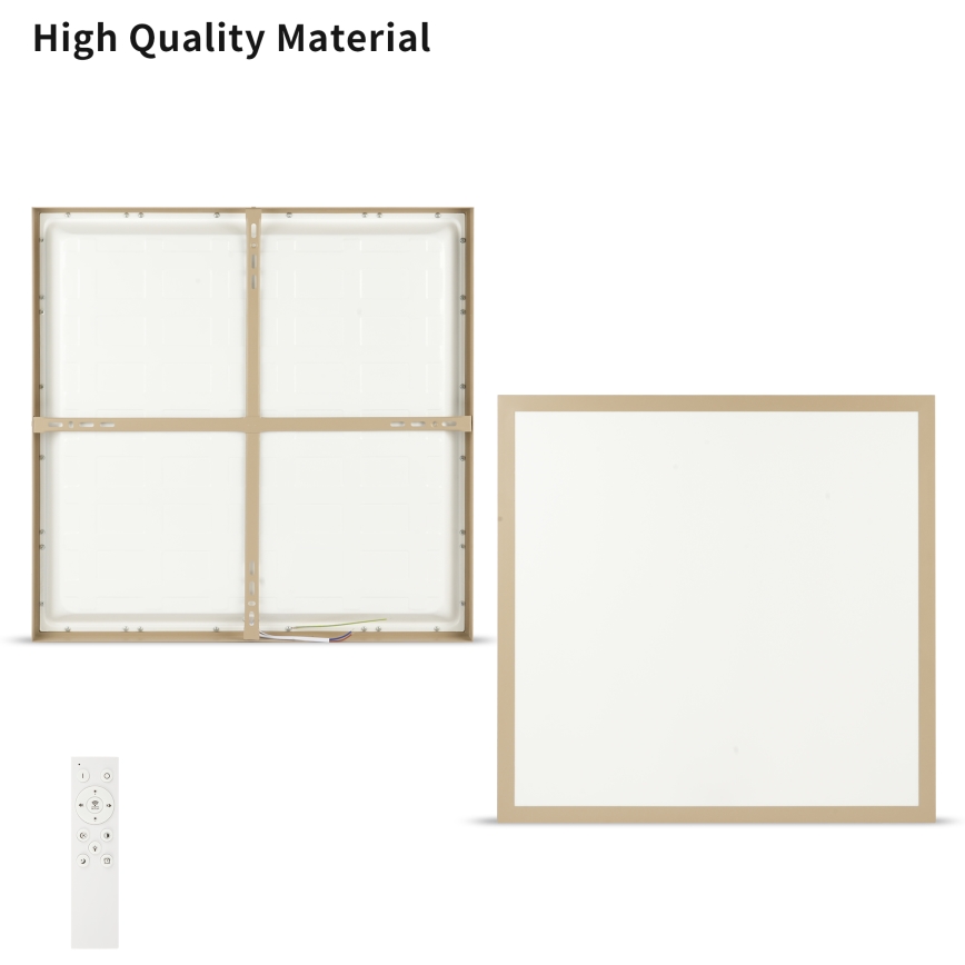 Brilagi - FRAME SMART Dimmable LED Bathroom Ceiling Light 50W/230V 60x60 cm 3000-6000K IP44 Beige + Remote Control