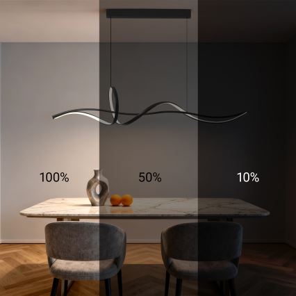 BRILAGI - LED Dimmable cable-suspended pendant light SIGNATURE LED/55W/230V 3000-6000K 120x23 cm black + remote control