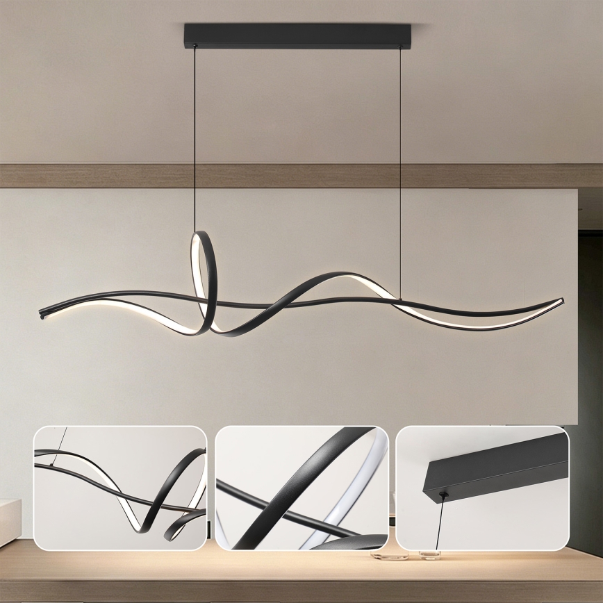 BRILAGI - LED Dimmable cable-suspended pendant light SIGNATURE LED/55W/230V 3000-6000K 120x23 cm black + remote control