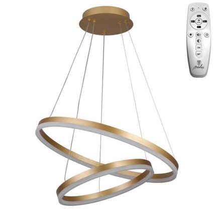 Brilagi - LED Dimmable Cable Pendant CIRCLE LED/70W/230V 3000-6500K Ø 60 cm gold + remote control